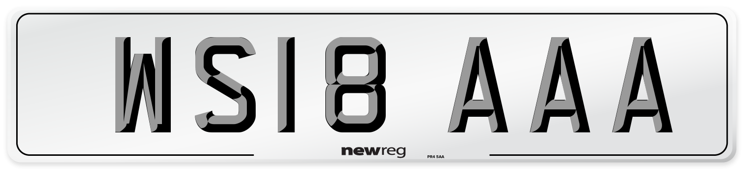 WS18 AAA Number Plate from New Reg